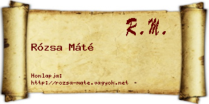Rózsa Máté névjegykártya